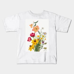 Roses, Group of Flowers (1881) by Mary Vaux Walcott, art painting Kids T-Shirt